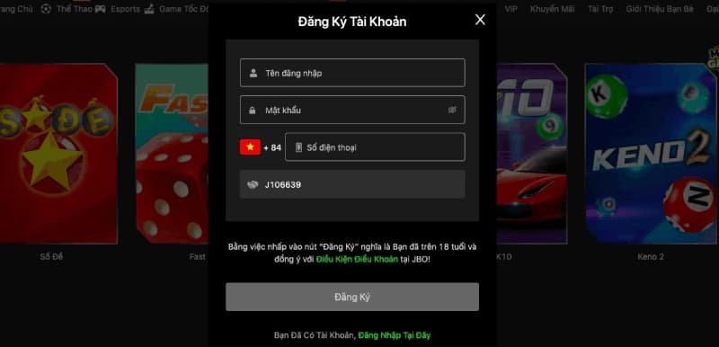 Người chơi chỉ được mở 1 tài khoản JBO chính chủ